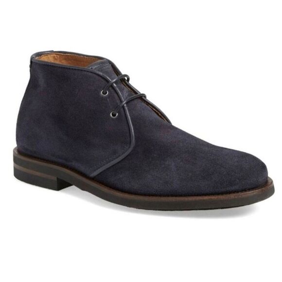 AQUATALIA Carlos Navy Blue Suede Lace-Up Chukka Boot Size 10.5M - Picture 1 of 9